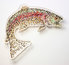 Leaping Rainbow Trout, 2013. Trout flies cast in resin on Perspex. 59 x 57cm.